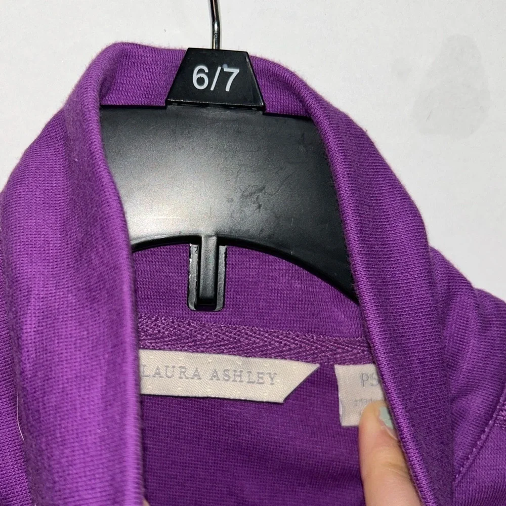 Laura Ashley zip up shirt petite small purple